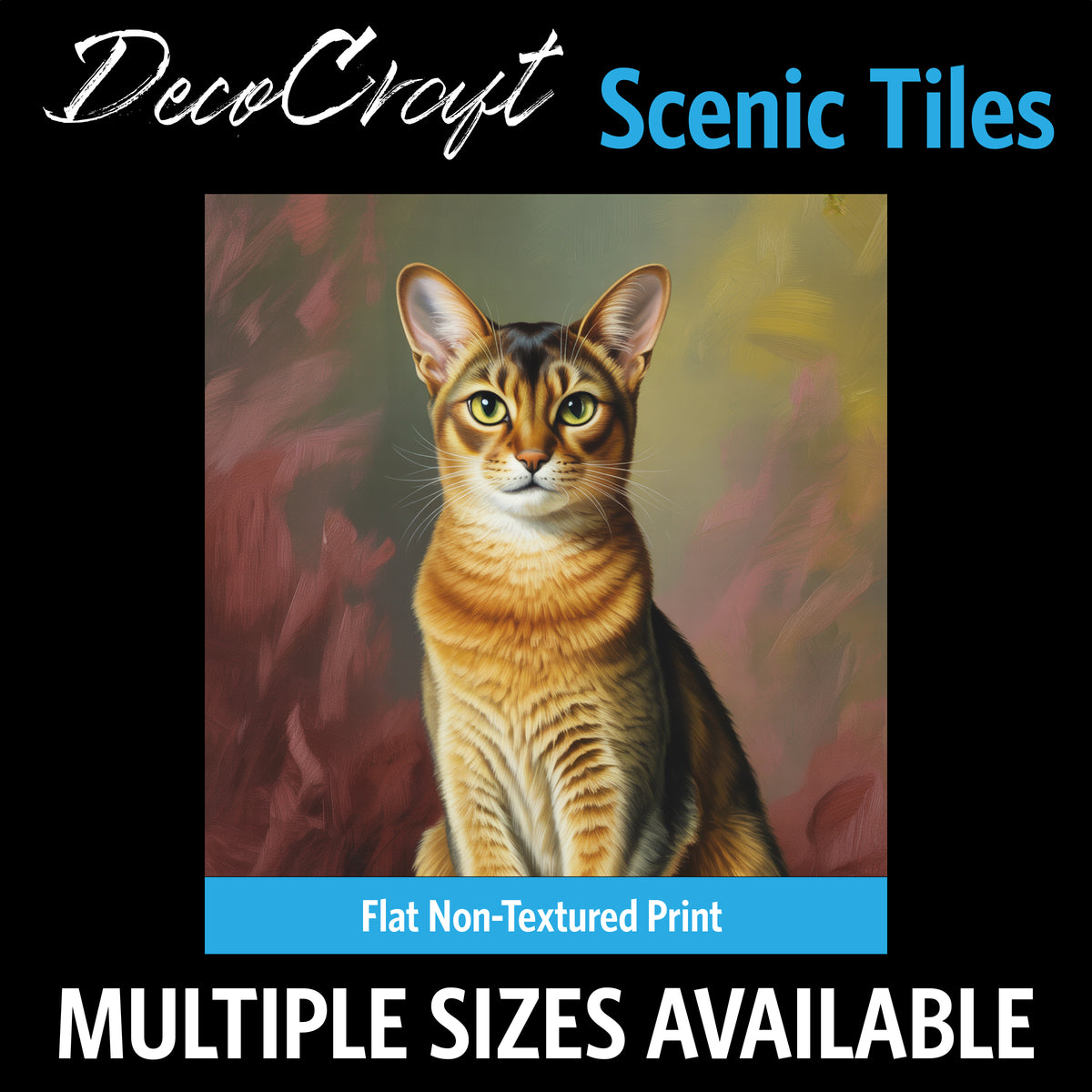 DecoCraft - Scenic Tiles Series - Oil Painting Pets - Abyssinian