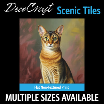 DecoCraft - Scenic Tiles Series - Oil Painting Pets - Abyssinian