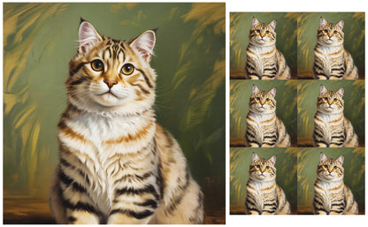 DecoCraft - Scenic Tiles Series - Oil Painting Pets - American Bobtail
