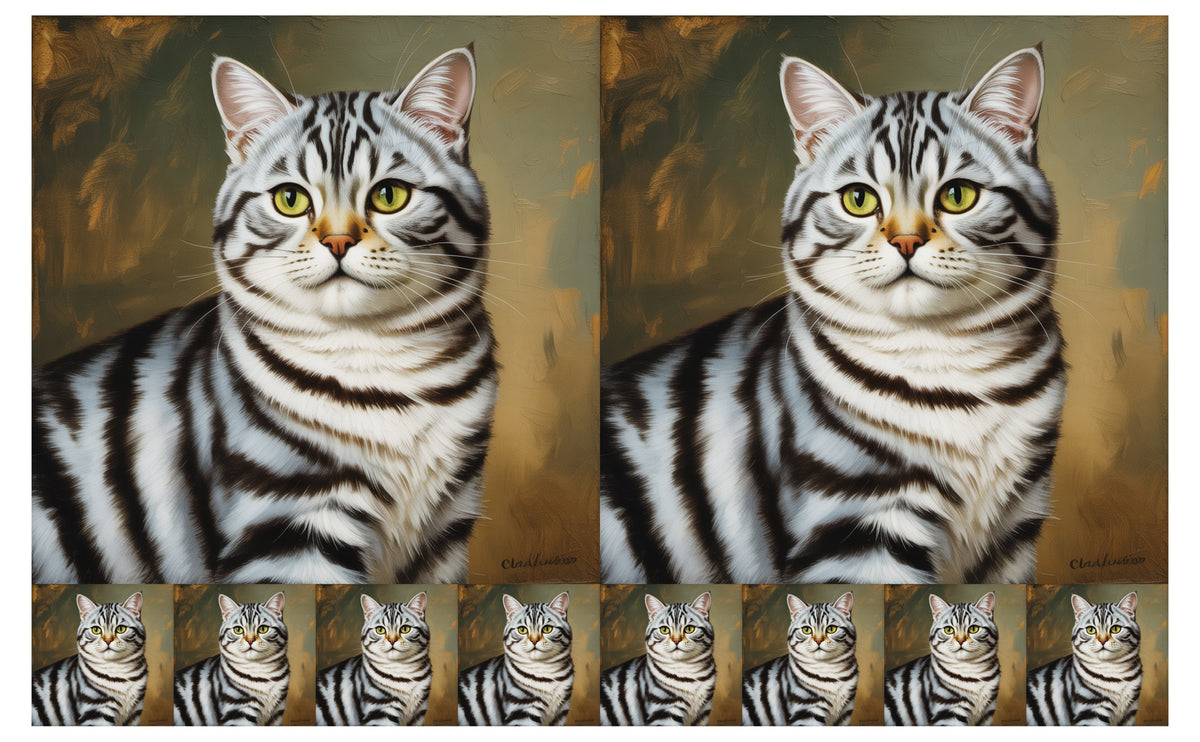 DecoCraft - Scenic Tiles Series - Oil Painting Pets - American Shorthair