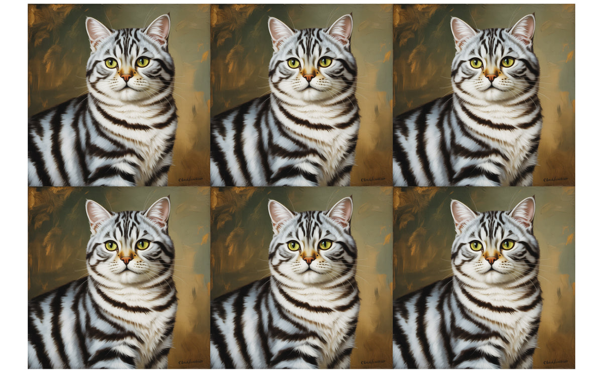 DecoCraft - Scenic Tiles Series - Oil Painting Pets - American Shorthair