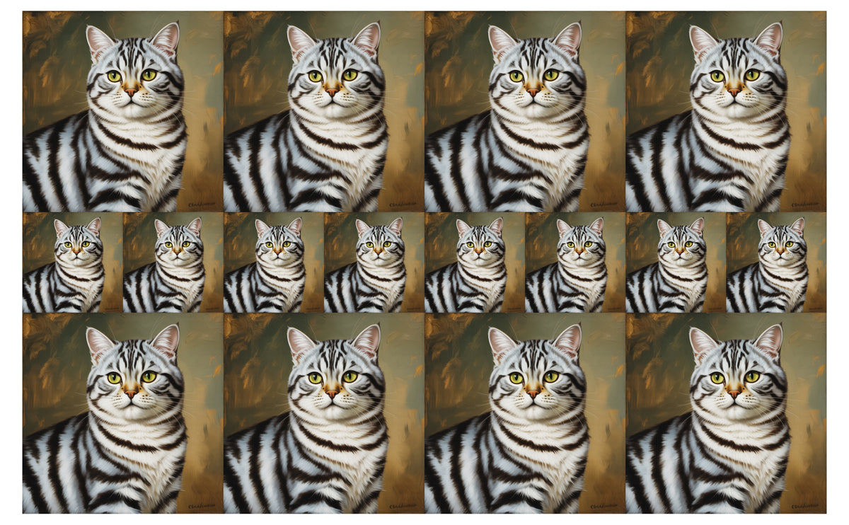 DecoCraft - Scenic Tiles Series - Oil Painting Pets - American Shorthair