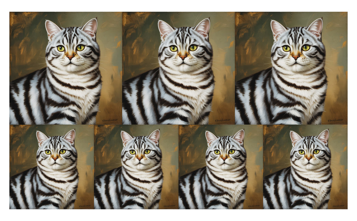 DecoCraft - Scenic Tiles Series - Oil Painting Pets - American Shorthair