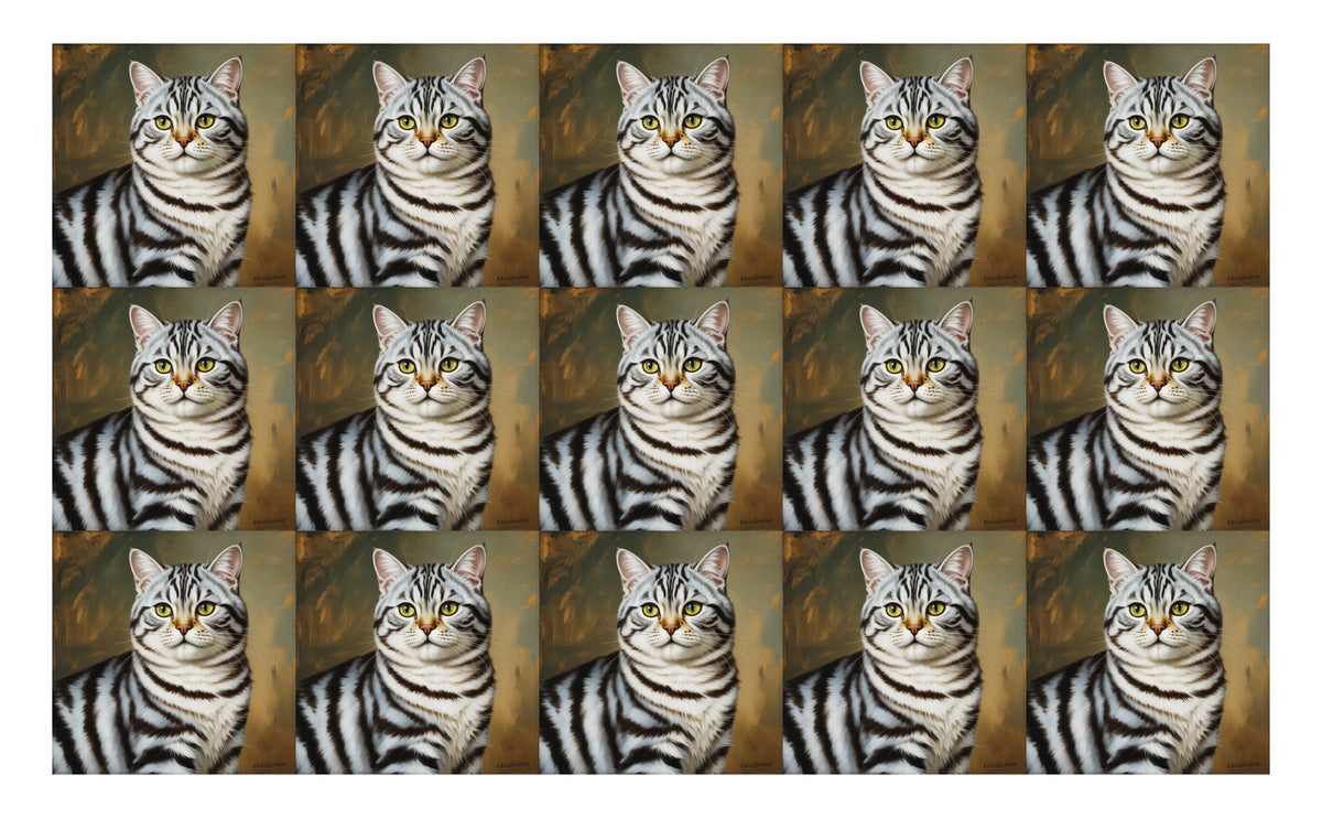 DecoCraft - Scenic Tiles Series - Oil Painting Pets - American Shorthair