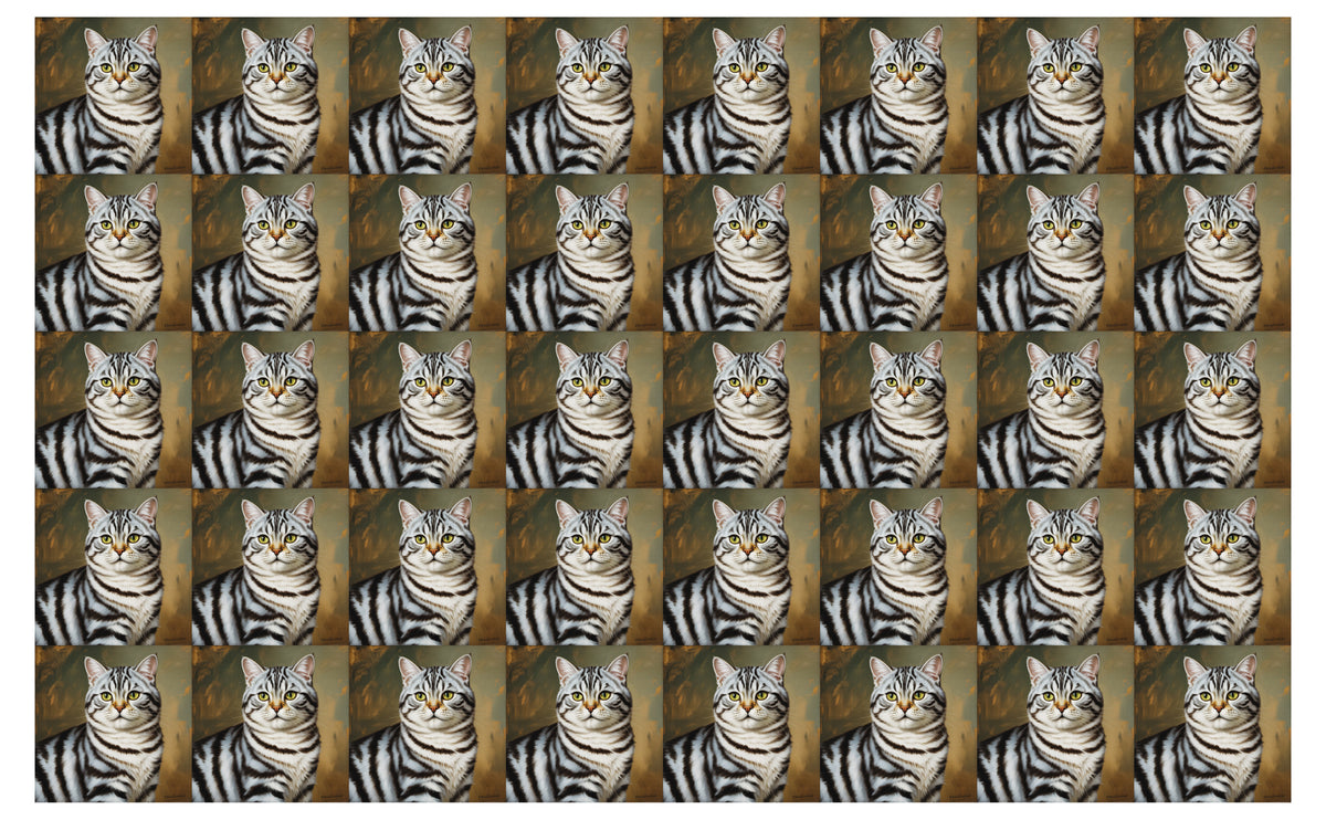 DecoCraft - Scenic Tiles Series - Oil Painting Pets - American Shorthair