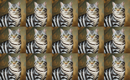 DecoCraft - Scenic Tiles Series - Oil Painting Pets - American Shorthair