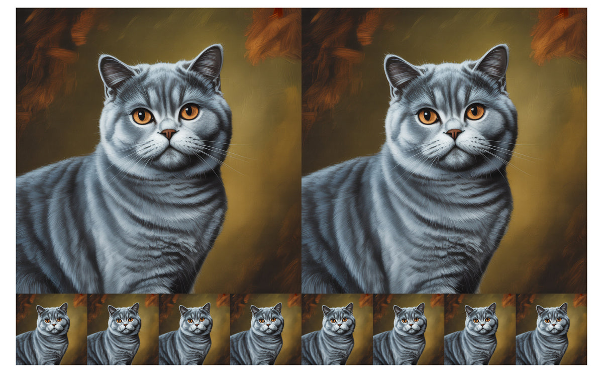 DecoCraft - Scenic Tiles Series - Oil Painting Pets - British Shorthair