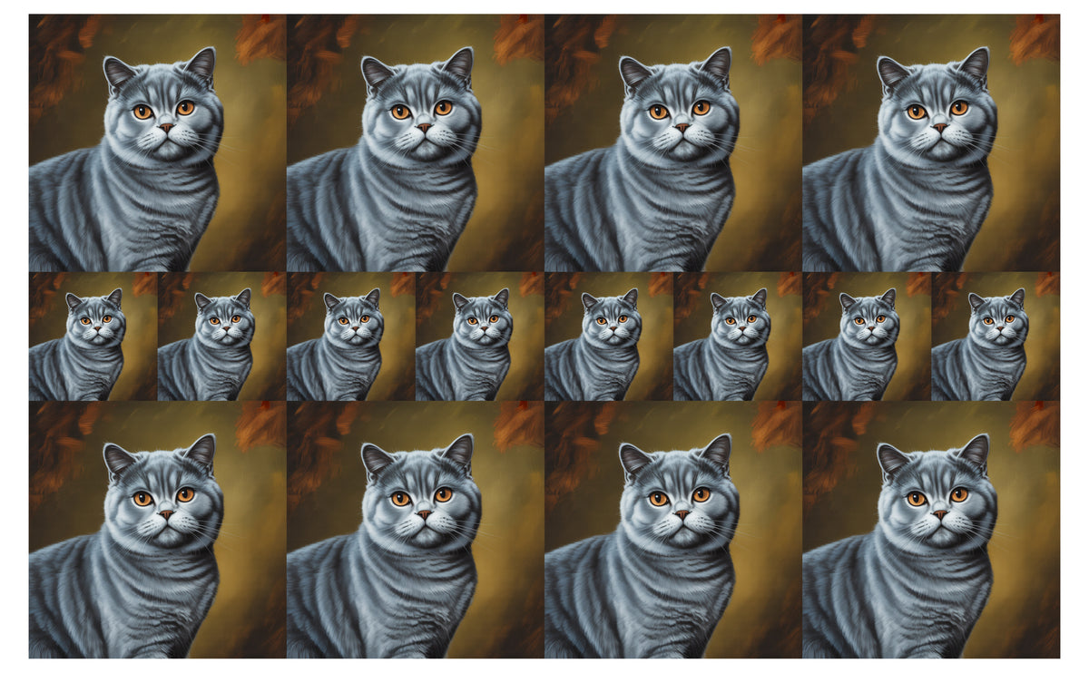 DecoCraft - Scenic Tiles Series - Oil Painting Pets - British Shorthair