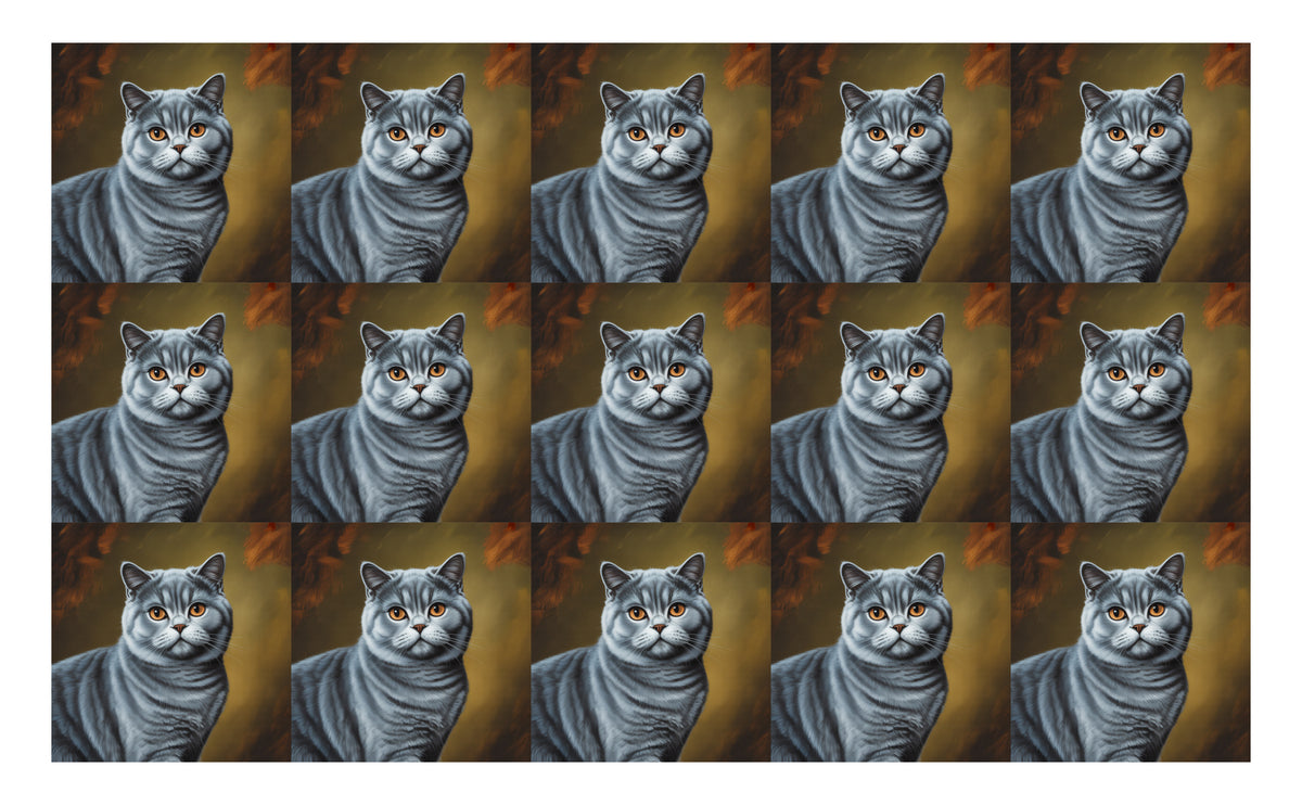 DecoCraft - Scenic Tiles Series - Oil Painting Pets - British Shorthair