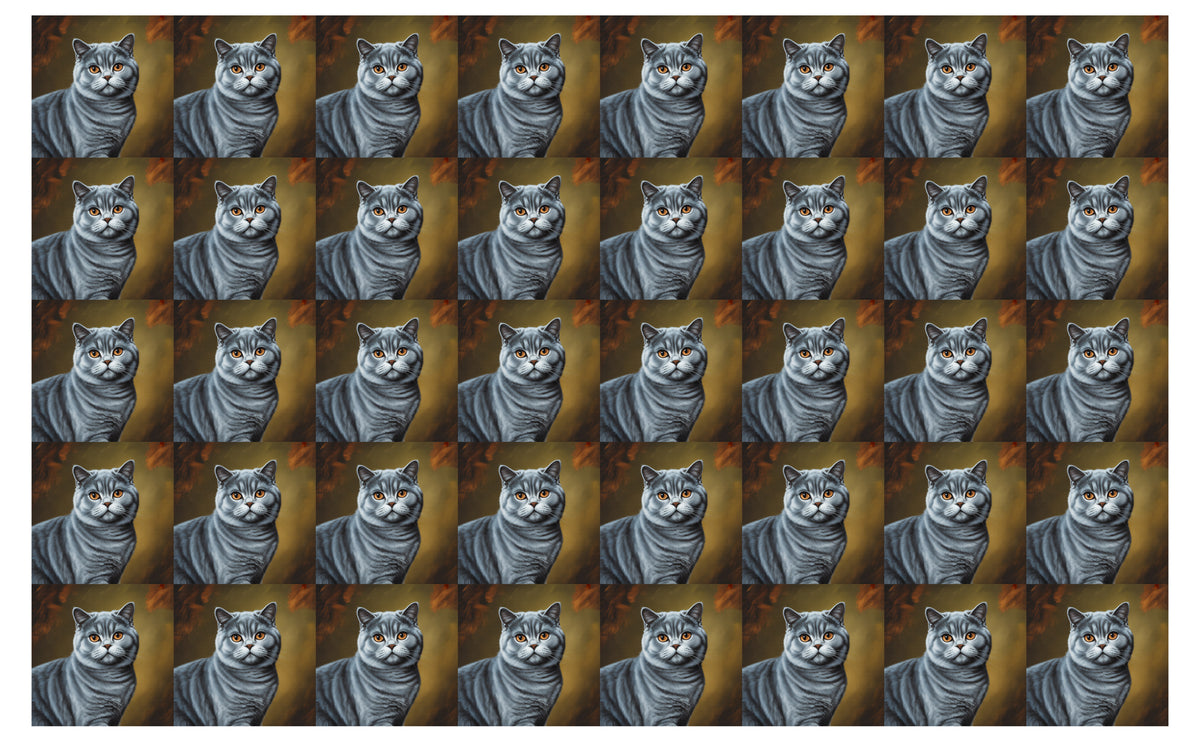 DecoCraft - Scenic Tiles Series - Oil Painting Pets - British Shorthair