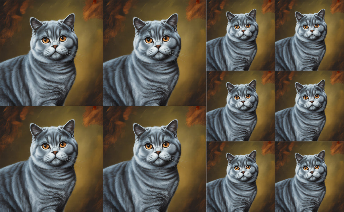 DecoCraft - Scenic Tiles Series - Oil Painting Pets - British Shorthair