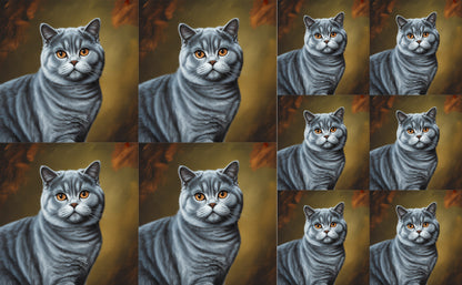DecoCraft - Scenic Tiles Series - Oil Painting Pets - British Shorthair