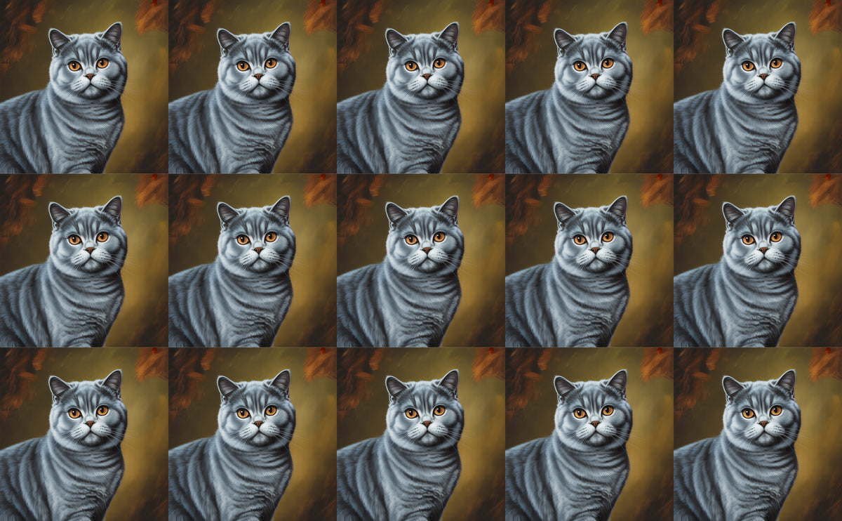 DecoCraft - Scenic Tiles Series - Oil Painting Pets - British Shorthair