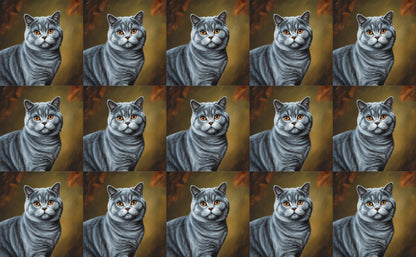 DecoCraft - Scenic Tiles Series - Oil Painting Pets - British Shorthair