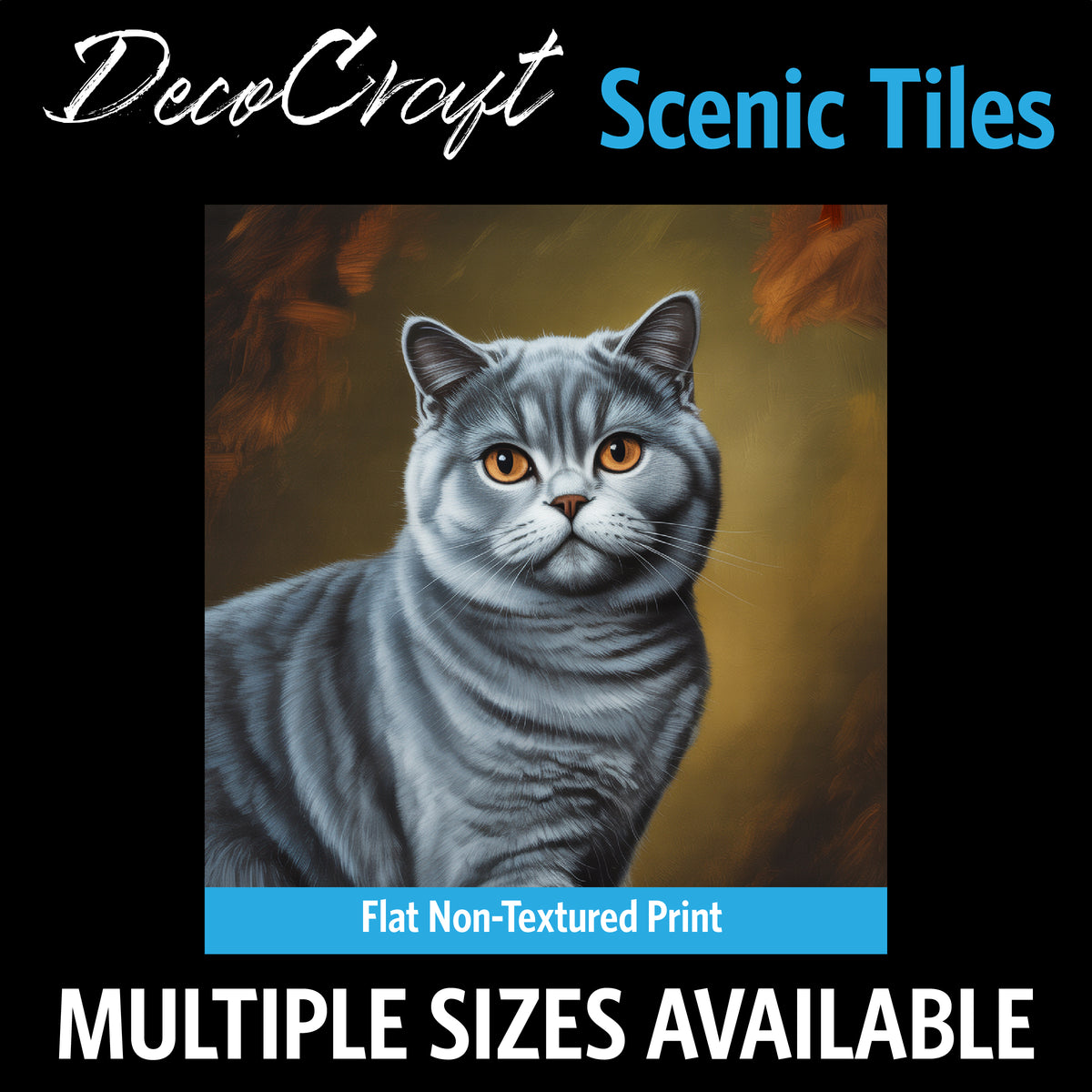 DecoCraft - Scenic Tiles Series - Oil Painting Pets - British Shorthair