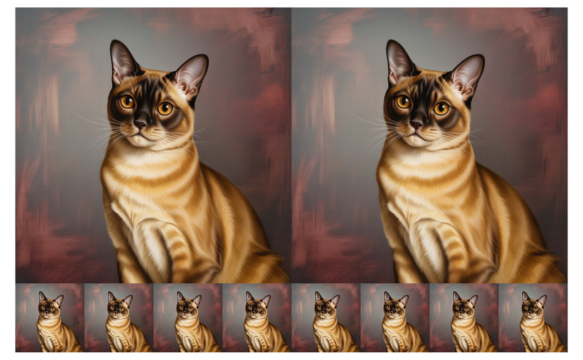 DecoCraft - Scenic Tiles Series - Oil Painting Pets - Burmese