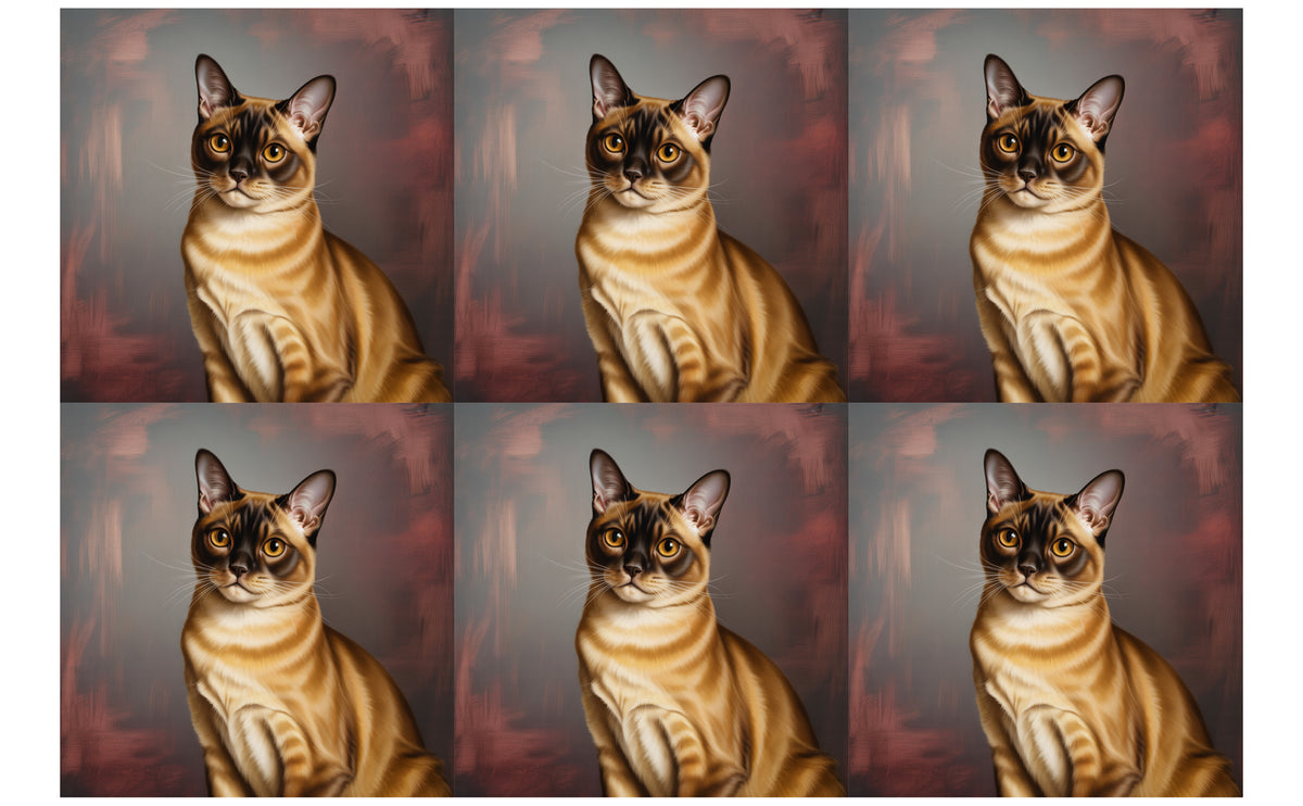 DecoCraft - Scenic Tiles Series - Oil Painting Pets - Burmese
