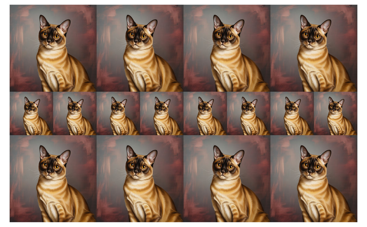 DecoCraft - Scenic Tiles Series - Oil Painting Pets - Burmese