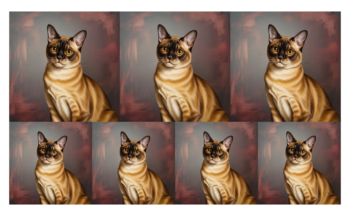 DecoCraft - Scenic Tiles Series - Oil Painting Pets - Burmese