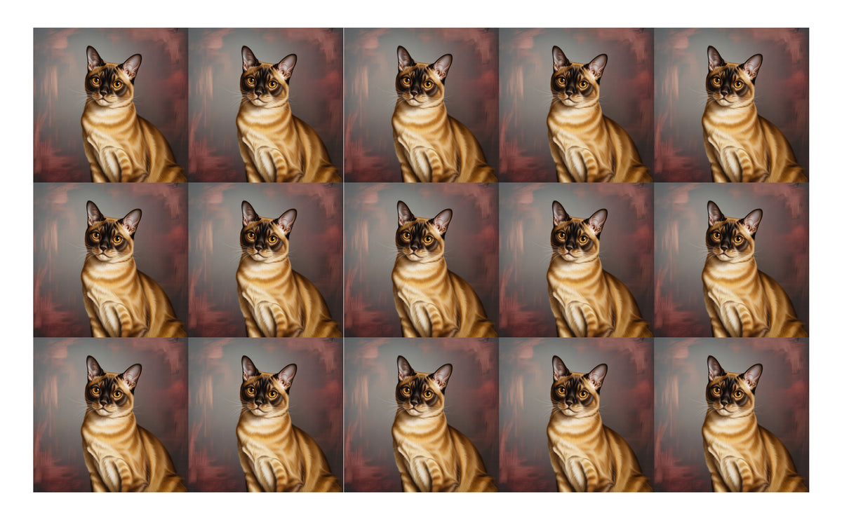 DecoCraft - Scenic Tiles Series - Oil Painting Pets - Burmese
