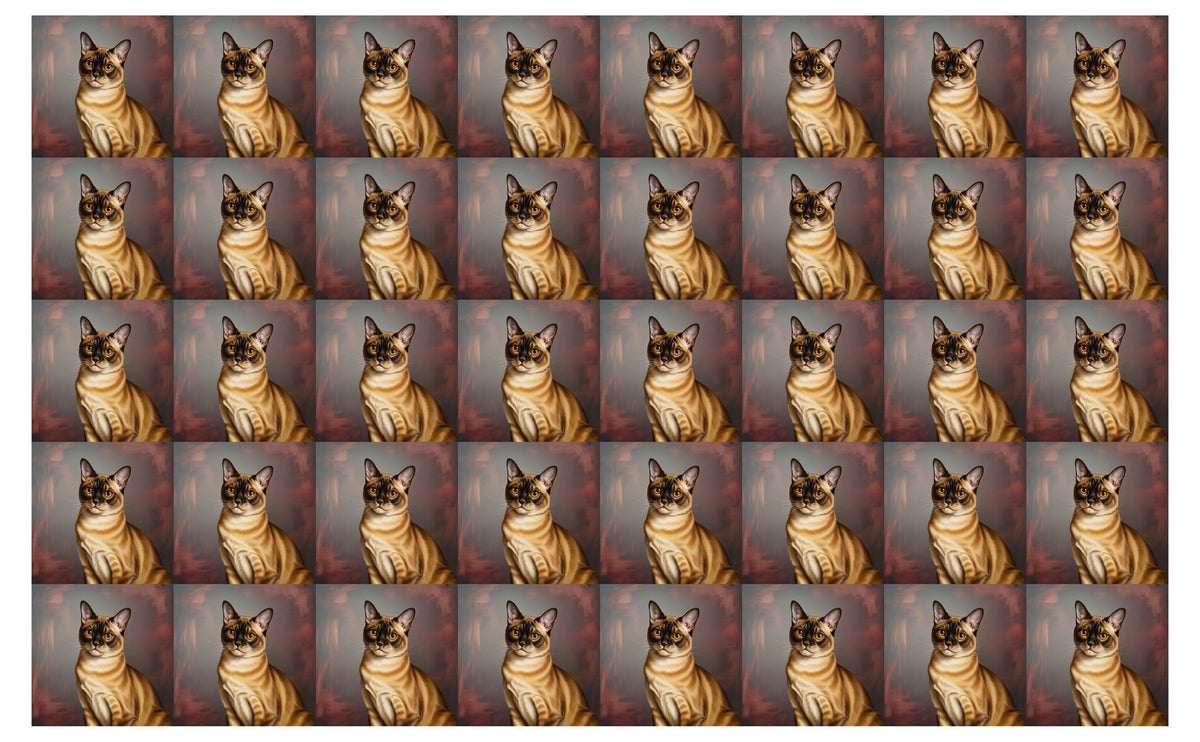 DecoCraft - Scenic Tiles Series - Oil Painting Pets - Burmese