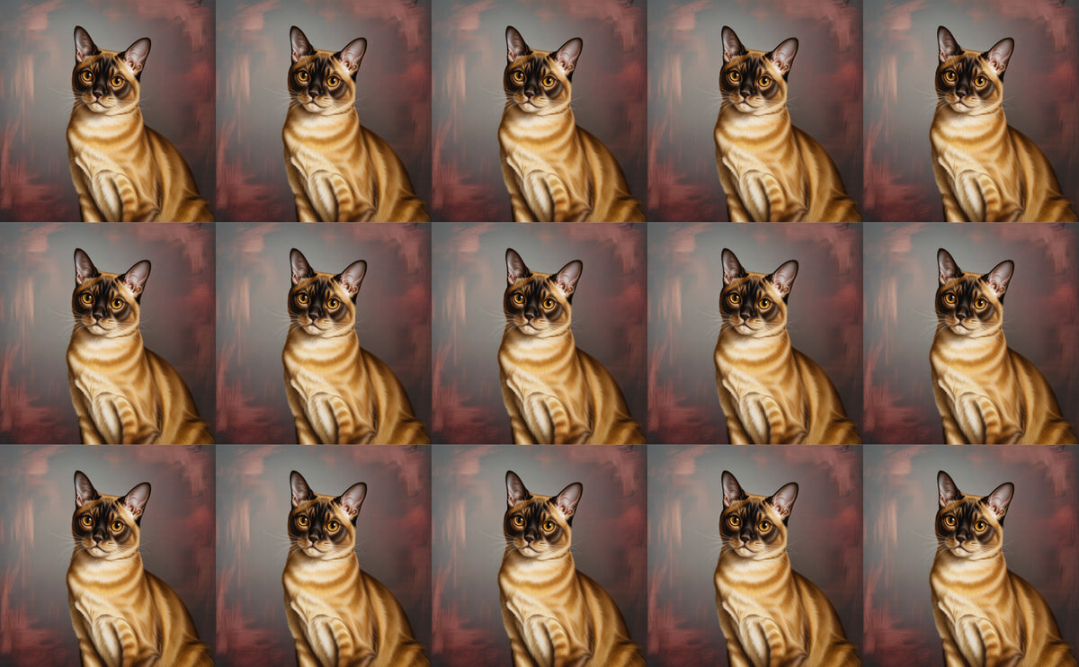 DecoCraft - Scenic Tiles Series - Oil Painting Pets - Burmese