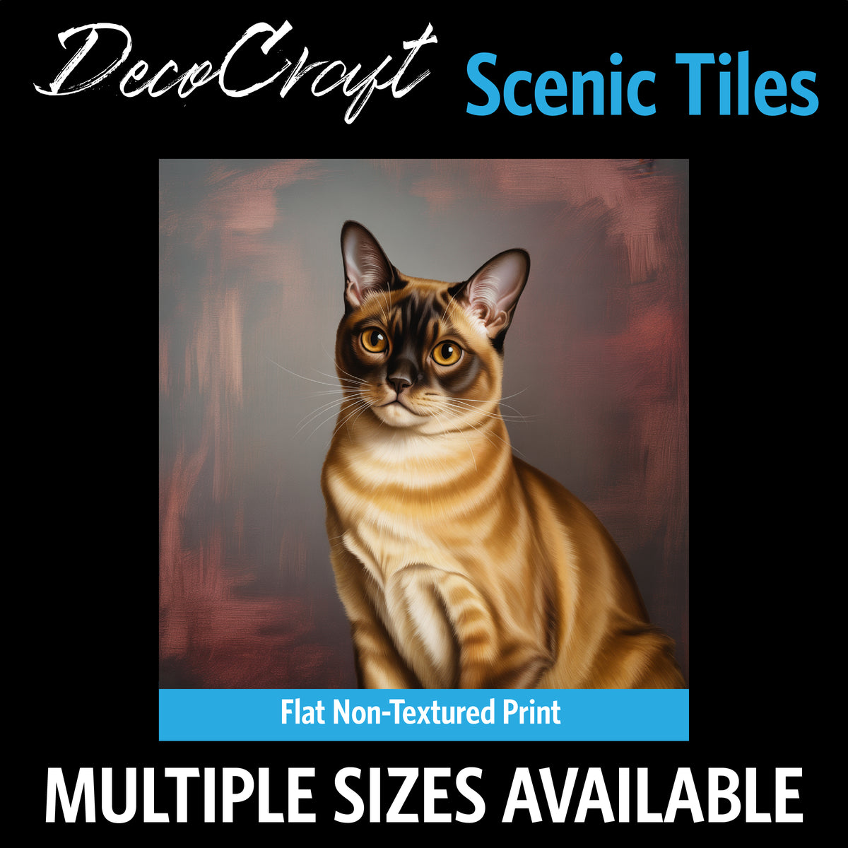 DecoCraft - Scenic Tiles Series - Oil Painting Pets - Burmese