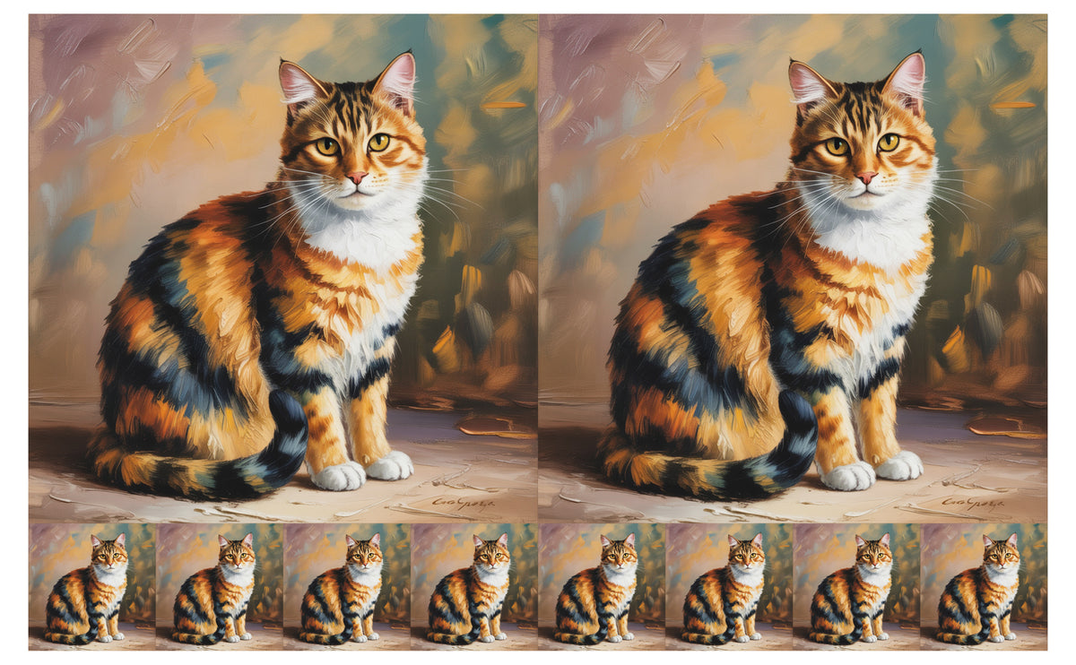 DecoCraft - Scenic Tiles Series - Oil Painting Pets - Calico