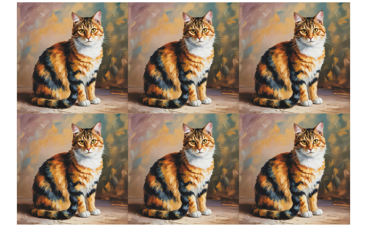 DecoCraft - Scenic Tiles Series - Oil Painting Pets - Calico