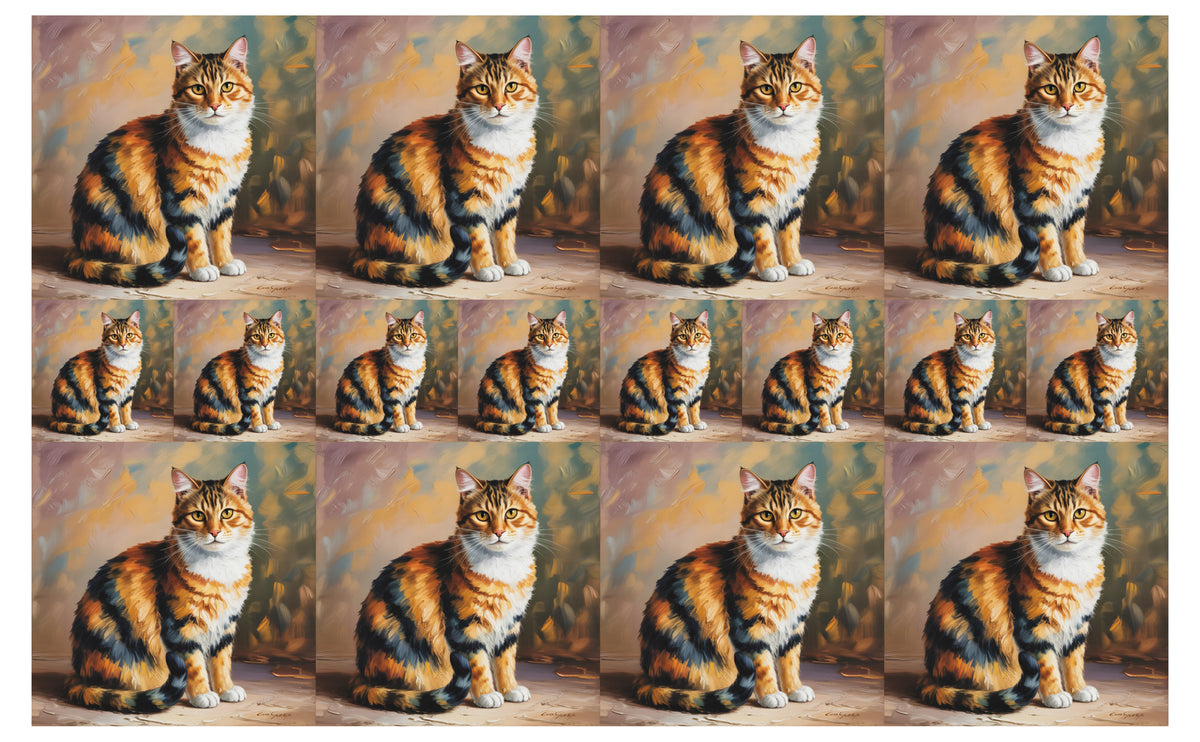 DecoCraft - Scenic Tiles Series - Oil Painting Pets - Calico