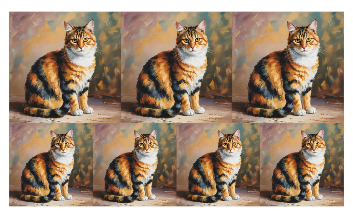 DecoCraft - Scenic Tiles Series - Oil Painting Pets - Calico