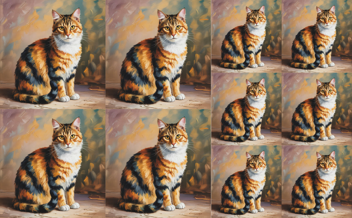DecoCraft - Scenic Tiles Series - Oil Painting Pets - Calico