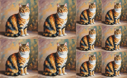 DecoCraft - Scenic Tiles Series - Oil Painting Pets - Calico