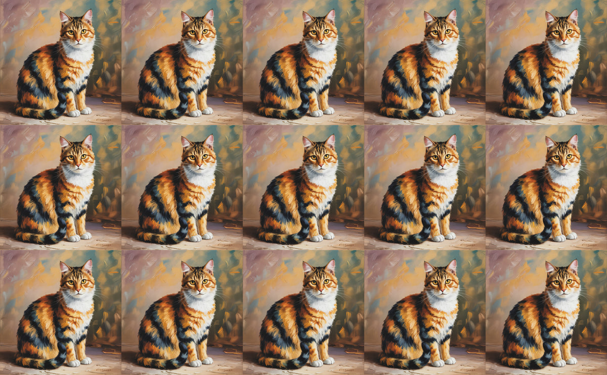 DecoCraft - Scenic Tiles Series - Oil Painting Pets - Calico