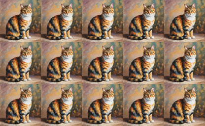 DecoCraft - Scenic Tiles Series - Oil Painting Pets - Calico