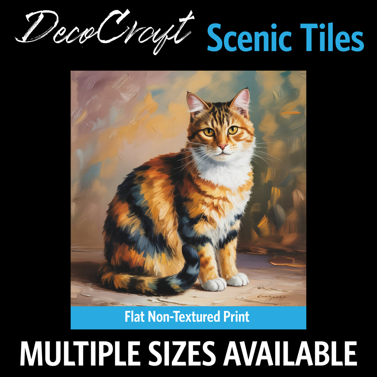 DecoCraft - Scenic Tiles Series - Oil Painting Pets - Calico