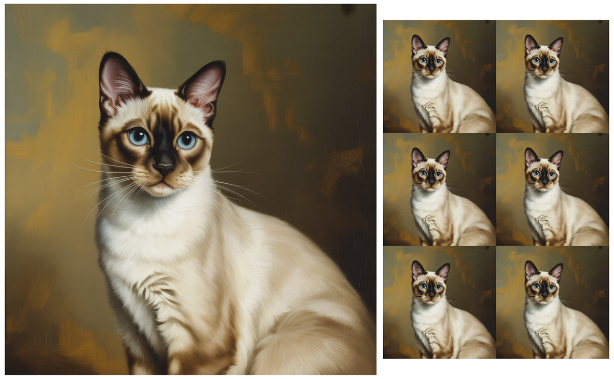 DecoCraft - Scenic Tiles Series - Oil Painting Pets - Colorpoint