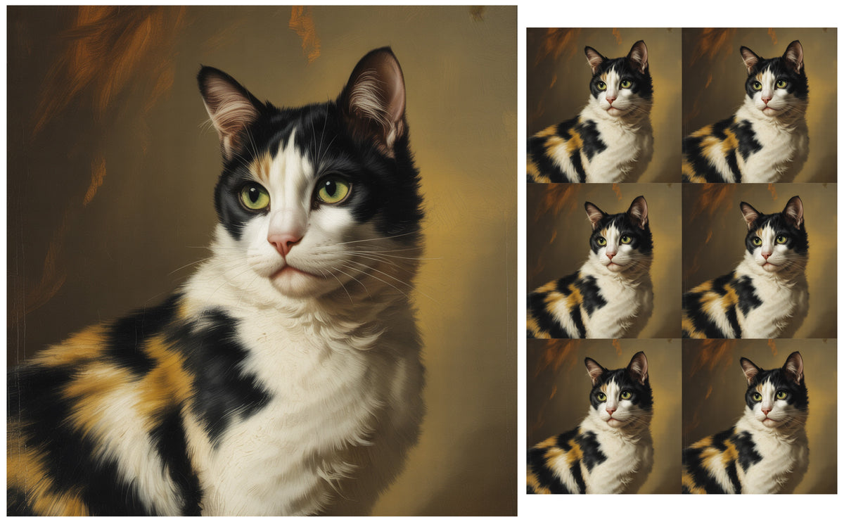 DecoCraft - Scenic Tiles Series - Oil Painting Pets - Harlequin