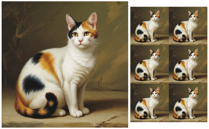 DecoCraft - Scenic Tiles Series - Oil Painting Pets - Japanese Bobtail