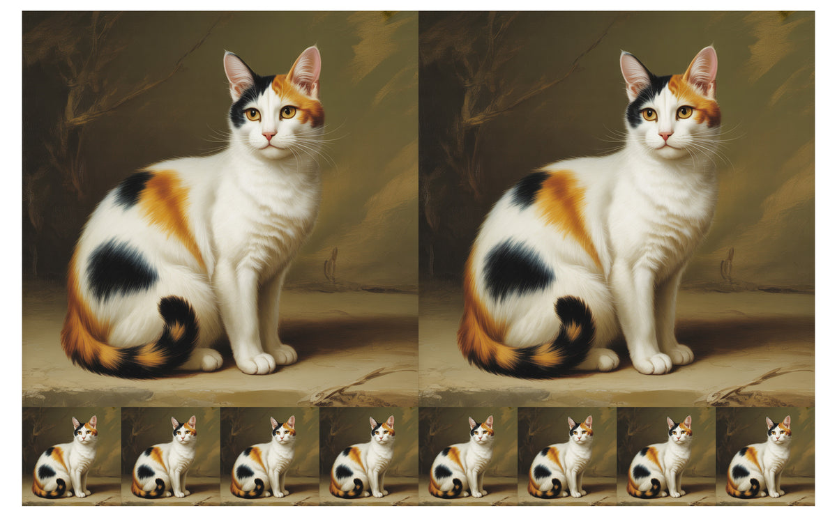 DecoCraft - Scenic Tiles Series - Oil Painting Pets - Japanese Bobtail