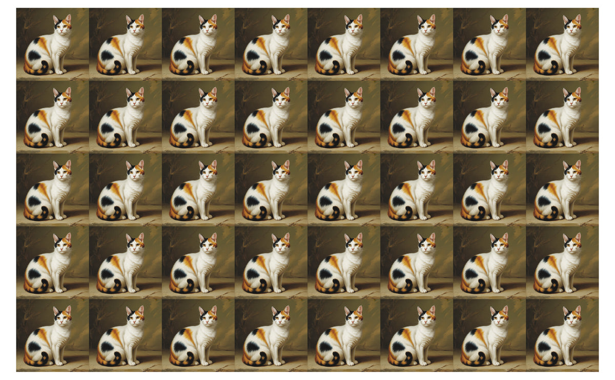 DecoCraft - Scenic Tiles Series - Oil Painting Pets - Japanese Bobtail