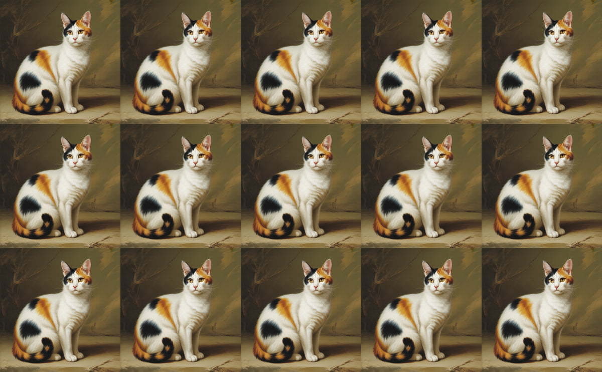 DecoCraft - Scenic Tiles Series - Oil Painting Pets - Japanese Bobtail
