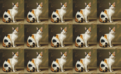 DecoCraft - Scenic Tiles Series - Oil Painting Pets - Japanese Bobtail