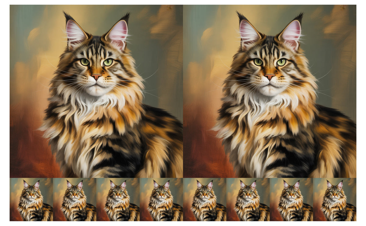 DecoCraft - Scenic Tiles Series - Oil Painting Pets - Maine Coon