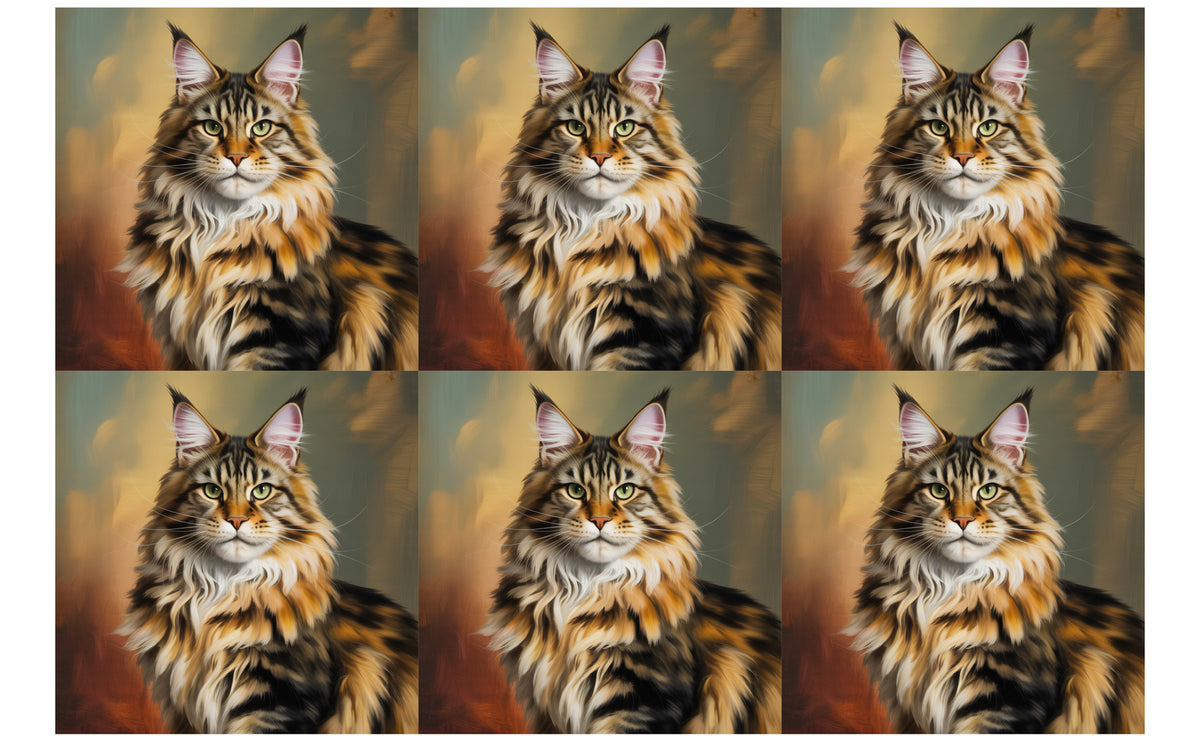DecoCraft - Scenic Tiles Series - Oil Painting Pets - Maine Coon