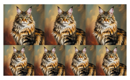 DecoCraft - Scenic Tiles Series - Oil Painting Pets - Maine Coon
