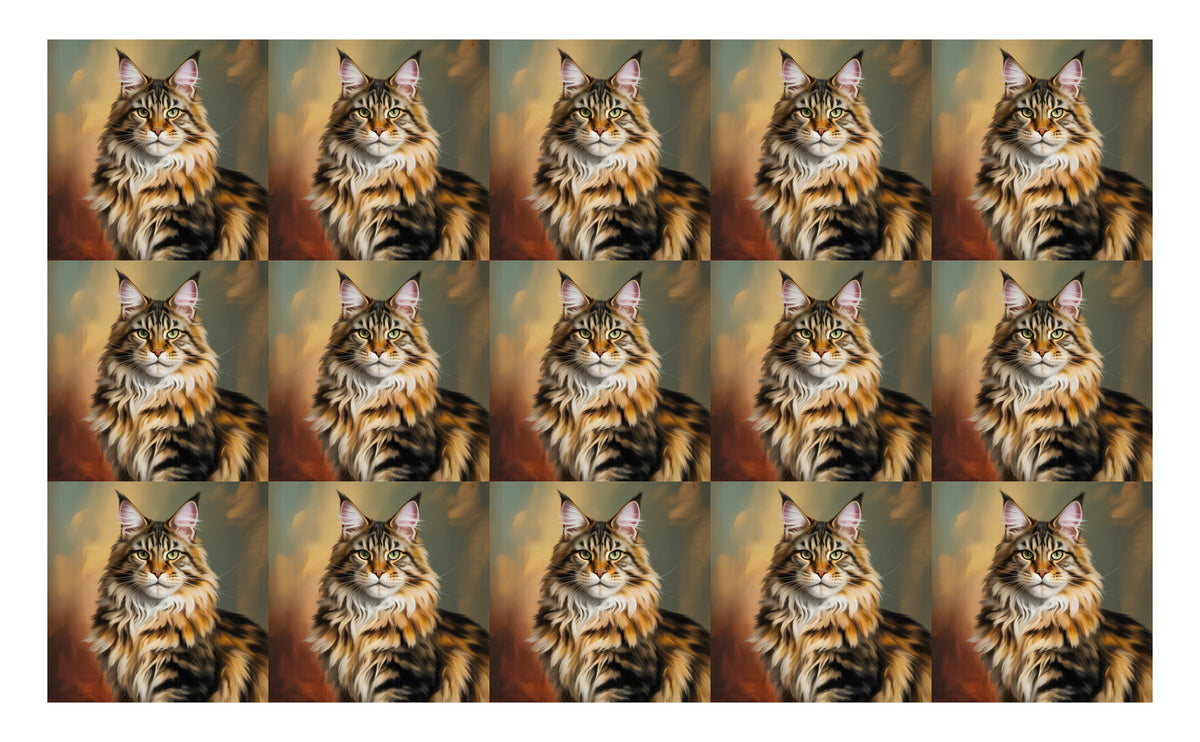 DecoCraft - Scenic Tiles Series - Oil Painting Pets - Maine Coon