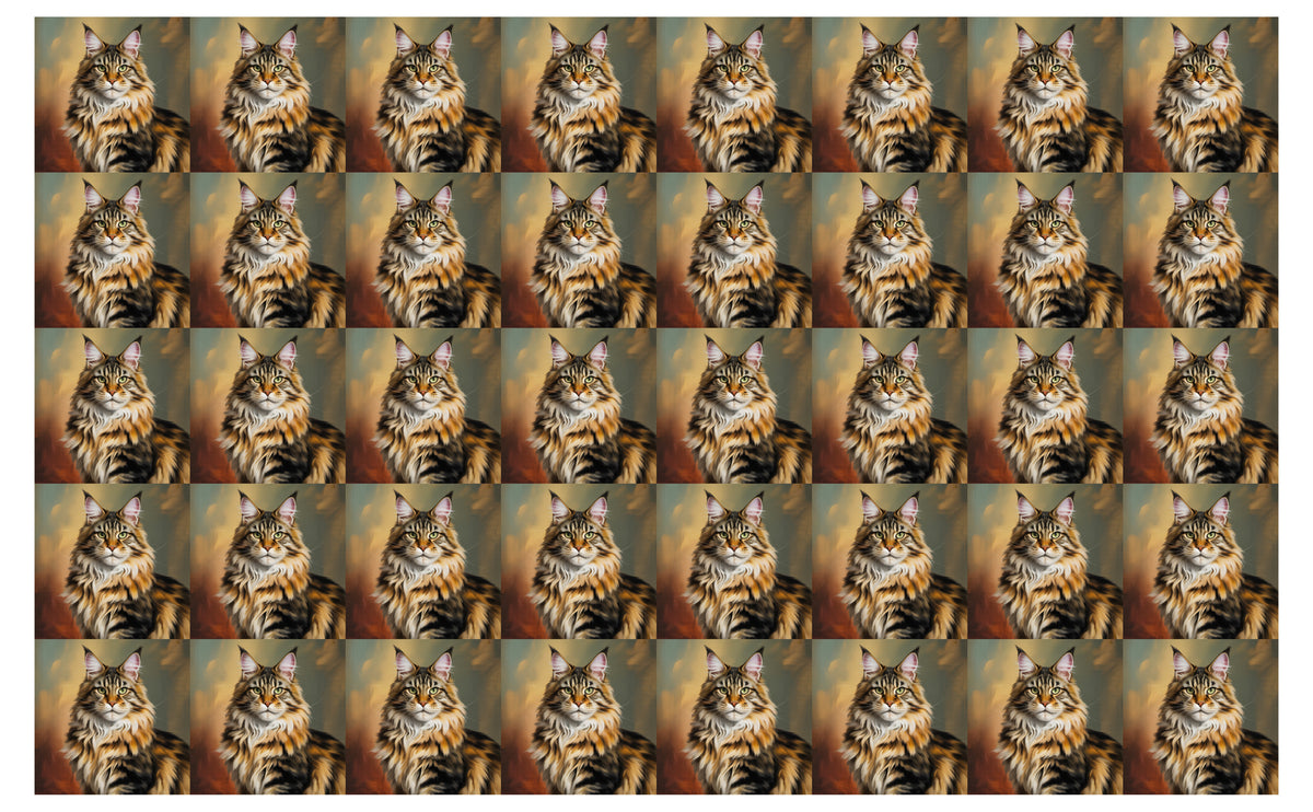DecoCraft - Scenic Tiles Series - Oil Painting Pets - Maine Coon