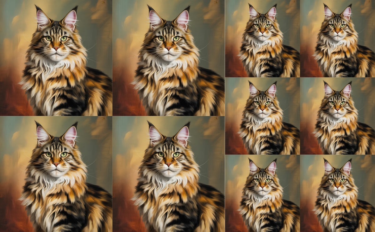 DecoCraft - Scenic Tiles Series - Oil Painting Pets - Maine Coon