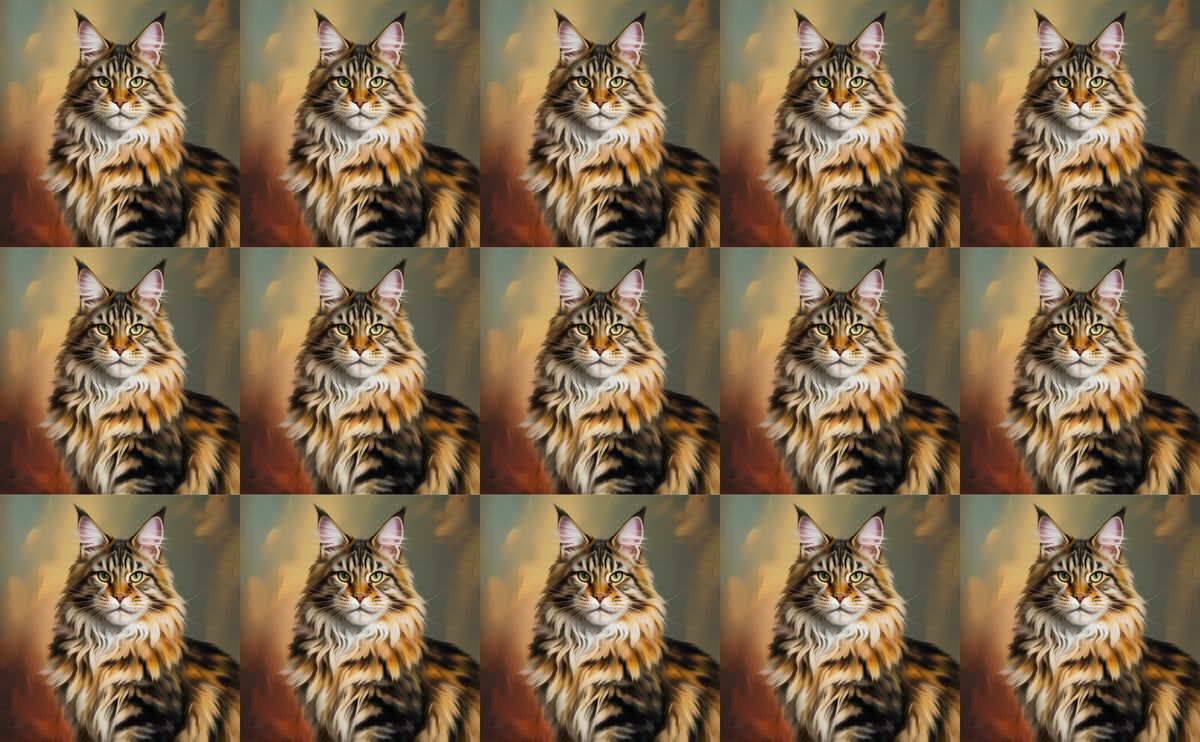 DecoCraft - Scenic Tiles Series - Oil Painting Pets - Maine Coon
